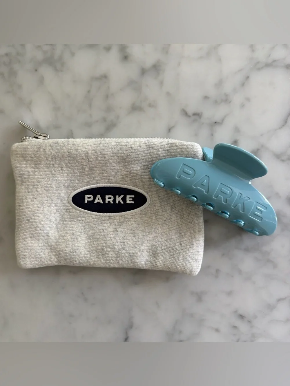 NEW PARKE Claw Clip and Zipper Pouch in Frosting